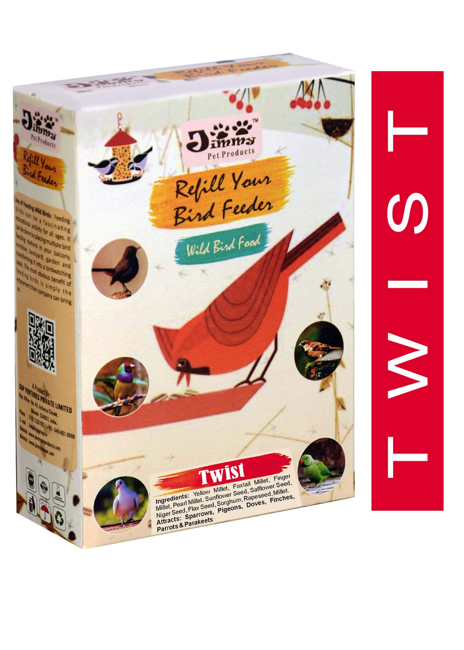 JiMMy Pet Products Refill Your Bird Feeder Twist Wild Bird Food 400 Grams (B06XX595G8) Amazon Price History, Amazon Price Tracker