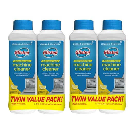 Glisten Dishwasher Magic Machine Cleaner and Disinfectant, 4 Bottles