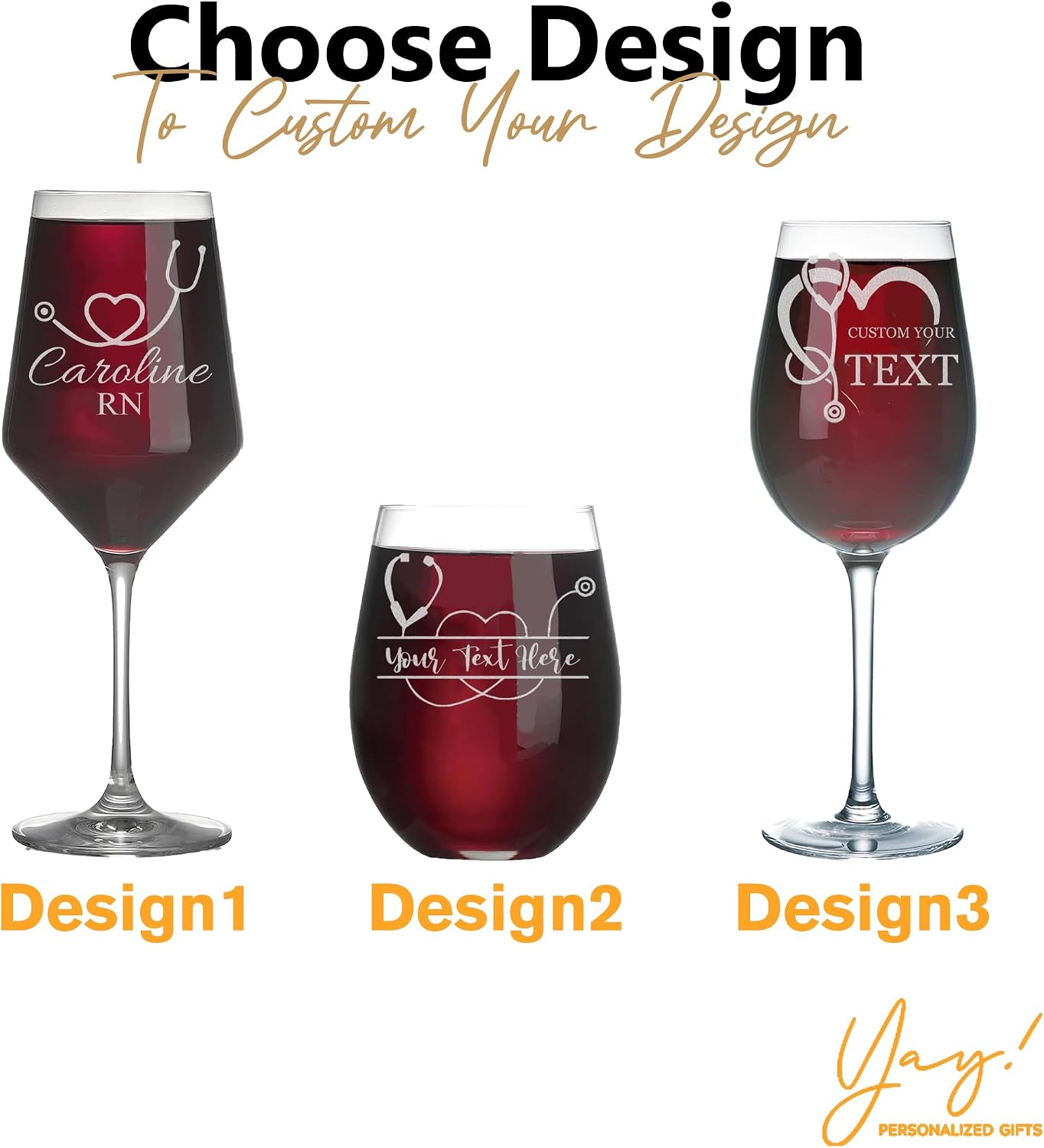 Custom Engraved Wine Glass - Personalized Nurse Gifts, Graduation Gift for Nurses Week Retirement Graduation Appreciation Present for School Nursing Student RN Practitioner (Wine, Nurse)