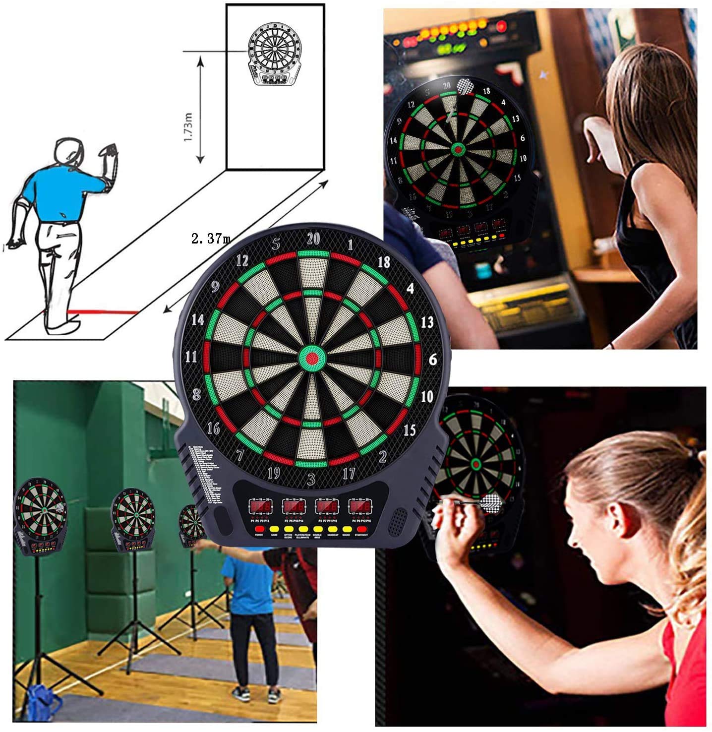 Produktbild von ACEHE Elektronisch Dartscheibe Profi Dartautomat Für Bis Zu 16 Spieler