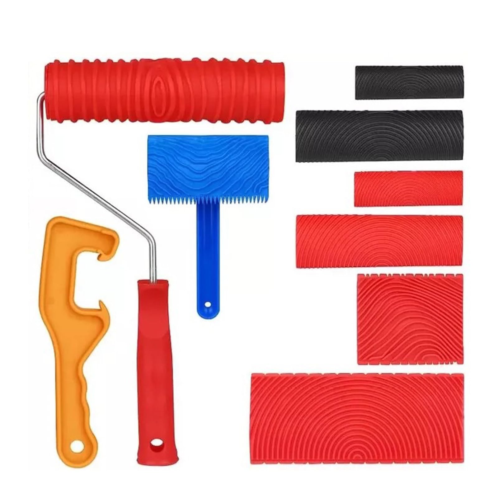 Mekalero D User Friendly Woo Grains Paint Roller Wall Painting Tool For Artistic Wall Esigns An Professional Surfaces Coating User Friendly Paint Roller