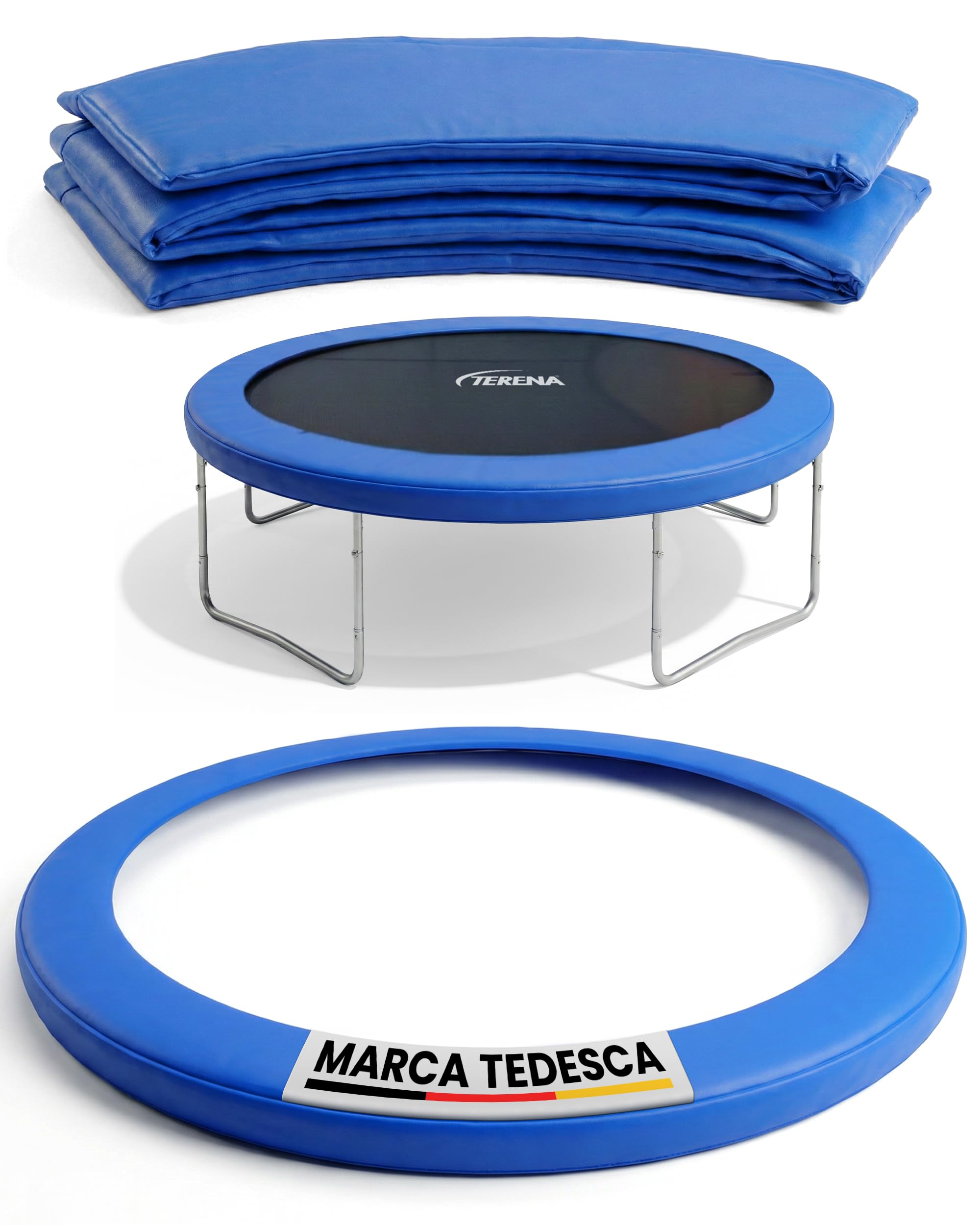 Copertura per bordo del tappeto elastico, di alta qualità, imbottitura extra spessa, resistente ai raggi UV, accessorio per trampolino, diametro 244, 305, 366, 396, 427 cm