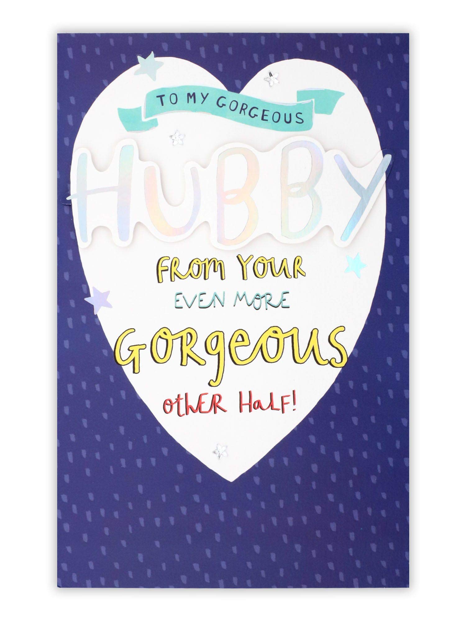 Clintons: Biglietto di compleanno con scritta Marito in cuore su blu, 149 x 229 mm 1166287 multi