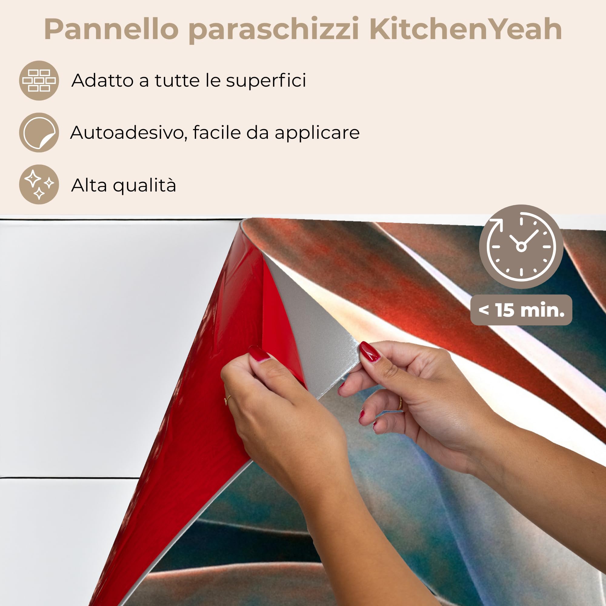 KitchenYeah© Paraschizzi Cucina Adesivo 80x150 cm Pannello Parete per Paraspruzzi Adesivi Muro Foglie - Natura Morta - Blu