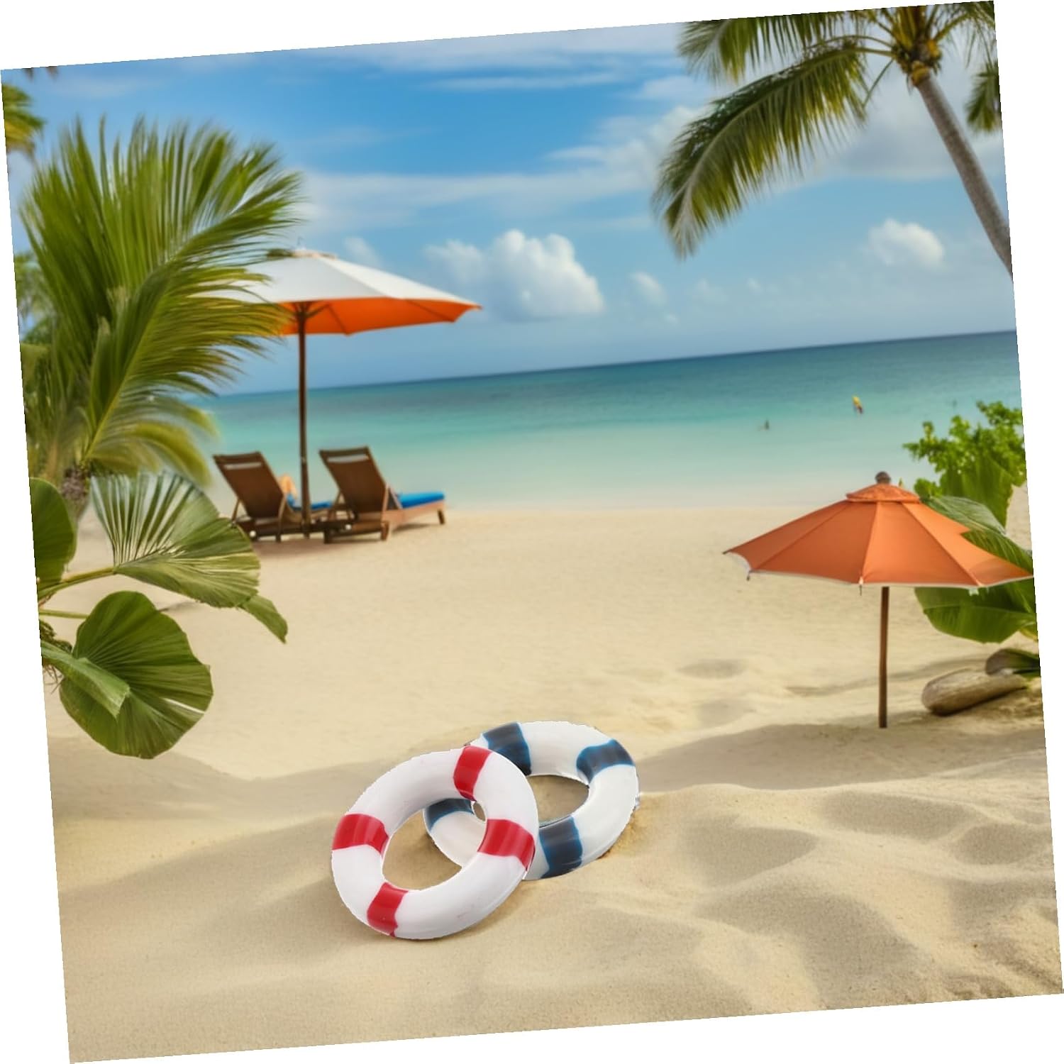 Miniature Swim Ring Set 12pcs Nautical Life Ring Decor for Home Bar Restaurant Beach and Cafe Decorations