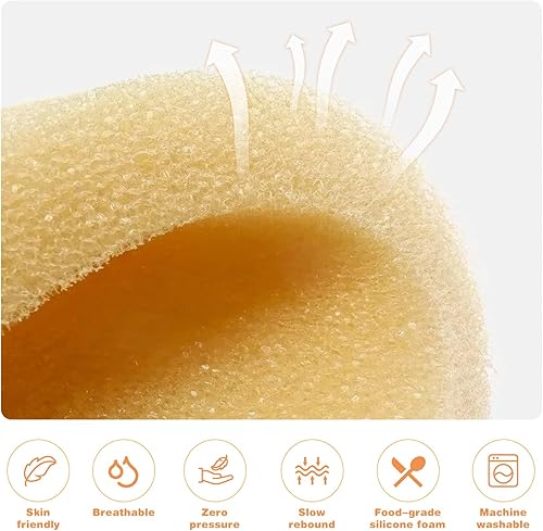 Miniatura 6 de Almohada de espuma viscoelástica, agradable al tacto y transpirable, suave y acogedora, fácil de limpiar y lavable a máquina, ideal para la forma