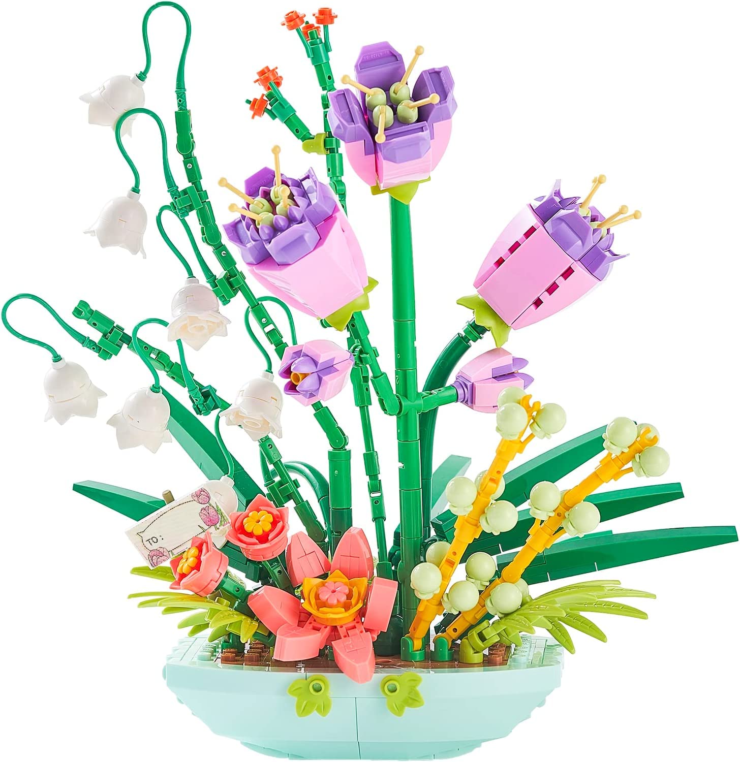 SYOSI Mini Bricks Bouquet Flower Building Set Build A Flower Building Blocks Kit for Adults Toy Cute Botanical Collection Gift for Girls 632 Pcs