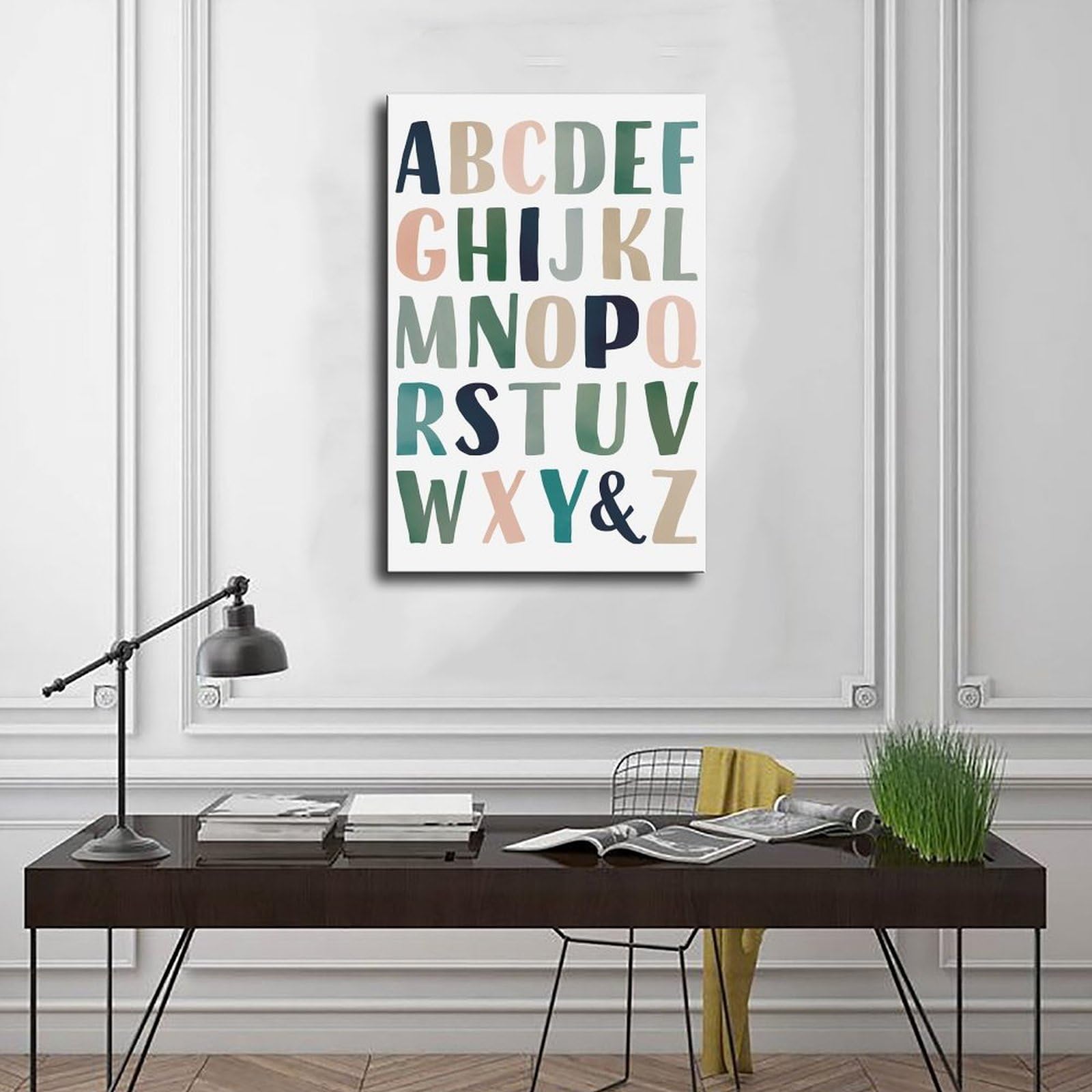 LNYLSJ Poster éducatif ABC Alphabet pour l'école à la maison et la salle de jeux