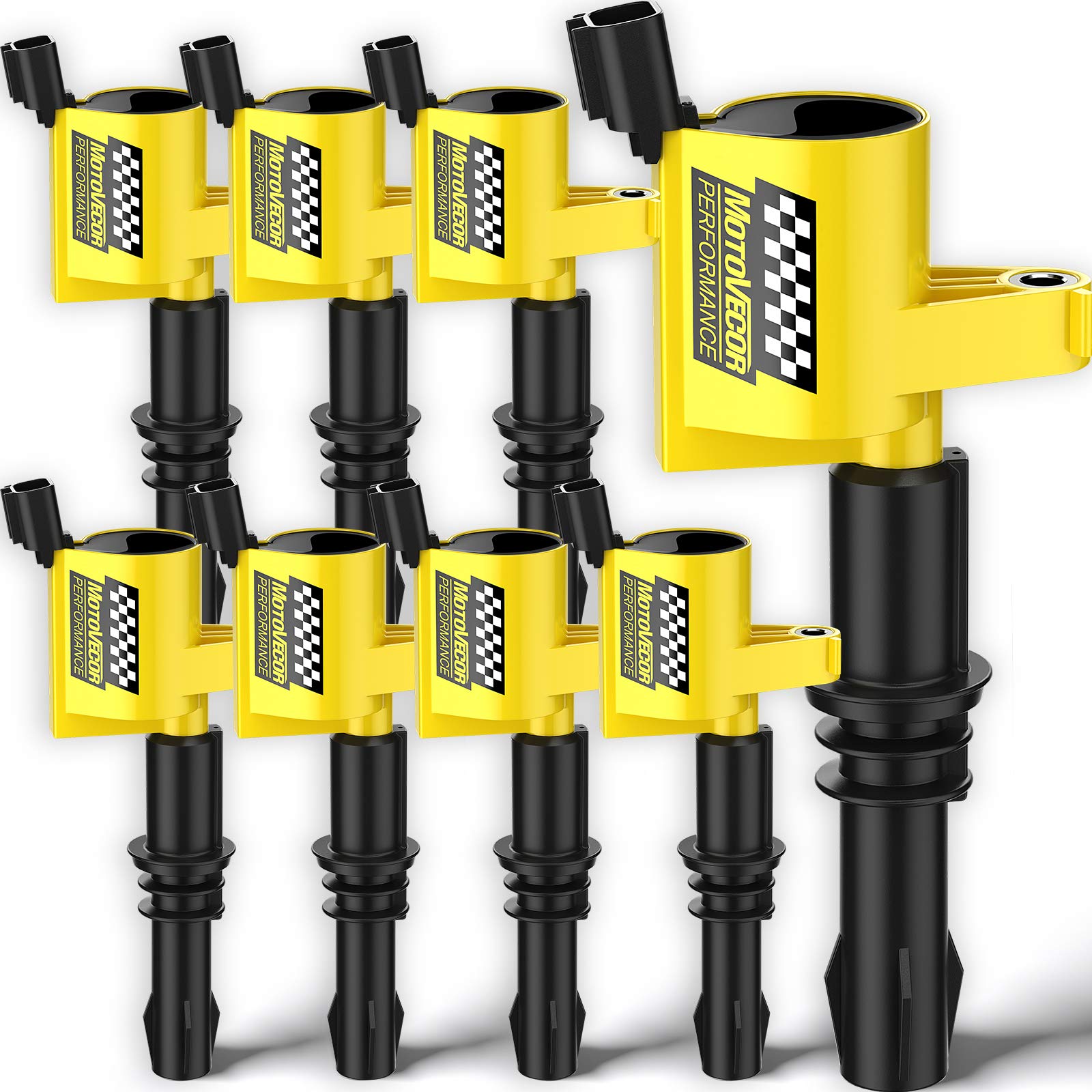 Ignition Coil Pack of 8 DG511 Up 15% More Energy Compatible with Ford F-150 F250 F-350 Expedition Explorer Lincoln Mercury V8 4.6L 5.4L V10 6.8L Straight Boot