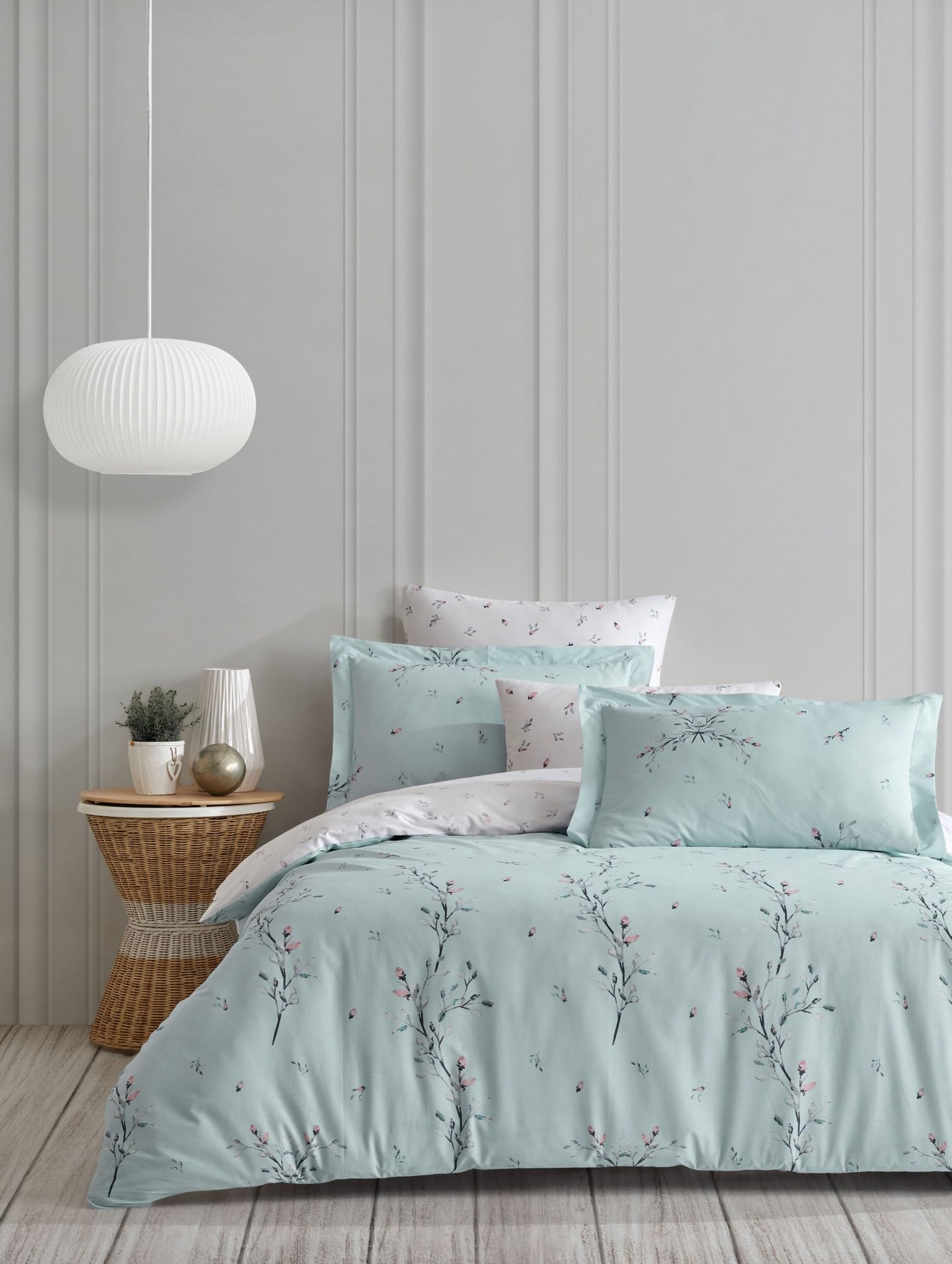 Nuit Des Rêves Mint 100% Cotton Ranforce Pillowcase (80 X 80 Cm), Colour, Machine Washable At 40°C, Soft & Durable, Perfect For Cosy Bedrooms And Living Spaces