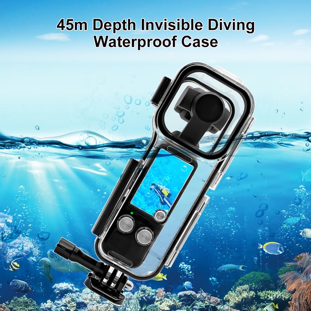 PULUZ Boîtier de plongée 45 m pour DJI Osmo Pocket 3 Accessoires sous-Marins boîtier de Protection Coque PC, Osmo Pocket3 caméra de Photographie sous-Marine étui étanche