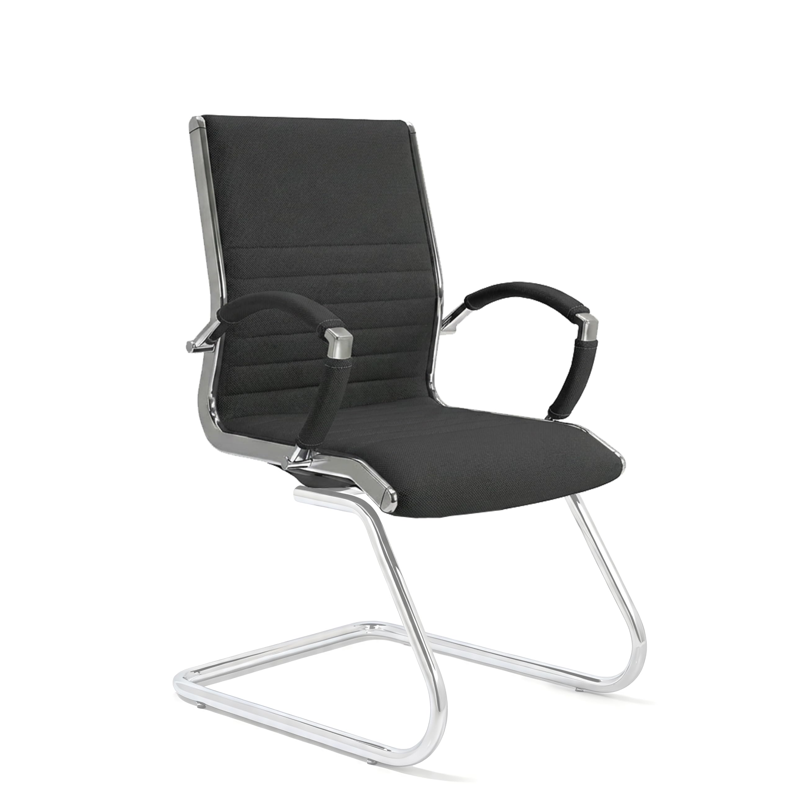 VERSEE Besucherstuhl Montreal aus Stoff, Anthrazit, Sitzhöhe 45 cm | Moderner Konferenzstuhl für Büro, Besprechungs- und Wartezimmer, ergonomisch gestaltet und stabil