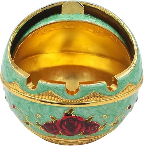 Miniatura 3 de Cenicero resistente al viento con tapa para uso en exteriores e interiores, ceniceros de cigarrillos portátiles de metal, bandeja de cenizas de