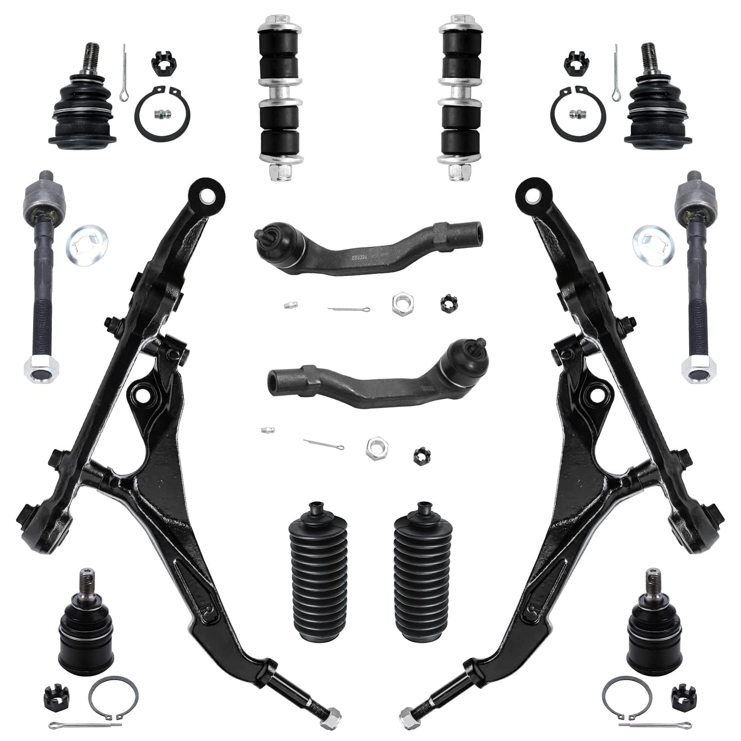 Detroit Axle - 14pc Front End Control Arms Kit for 92-95 Honda Civic, 2