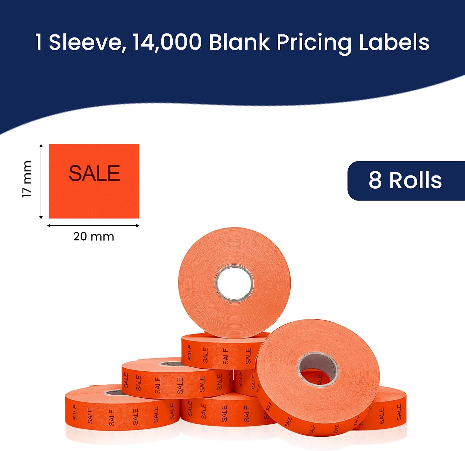 Pricing Labels for Monarch 1136 Sale - 14,000 Labels w/ 8 Rolls Value Pack, 1 Sleeve - Made in USA