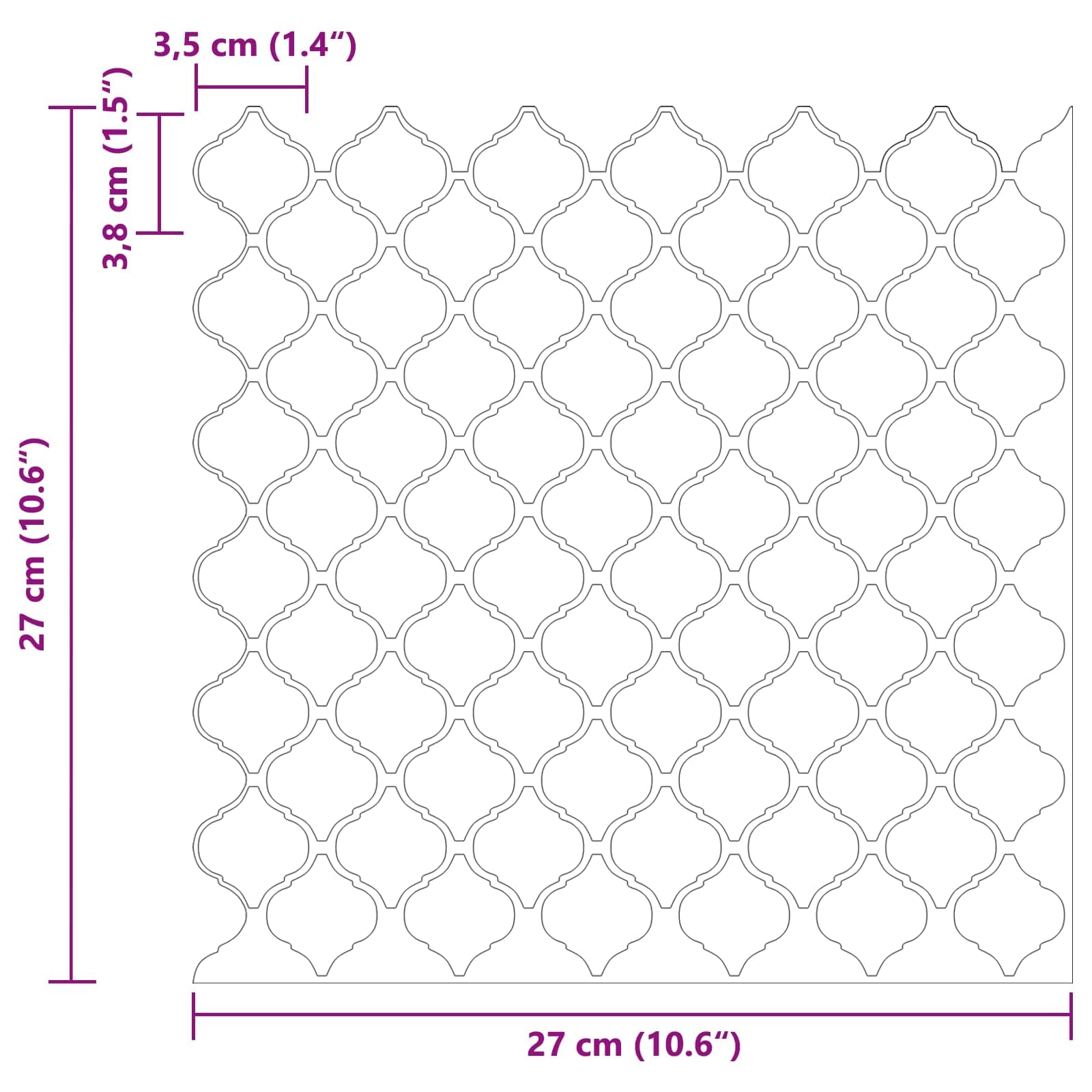 vidaXL Baldosa Lanturn 20 uds. 27 x 27 cm Poliuretano y PET