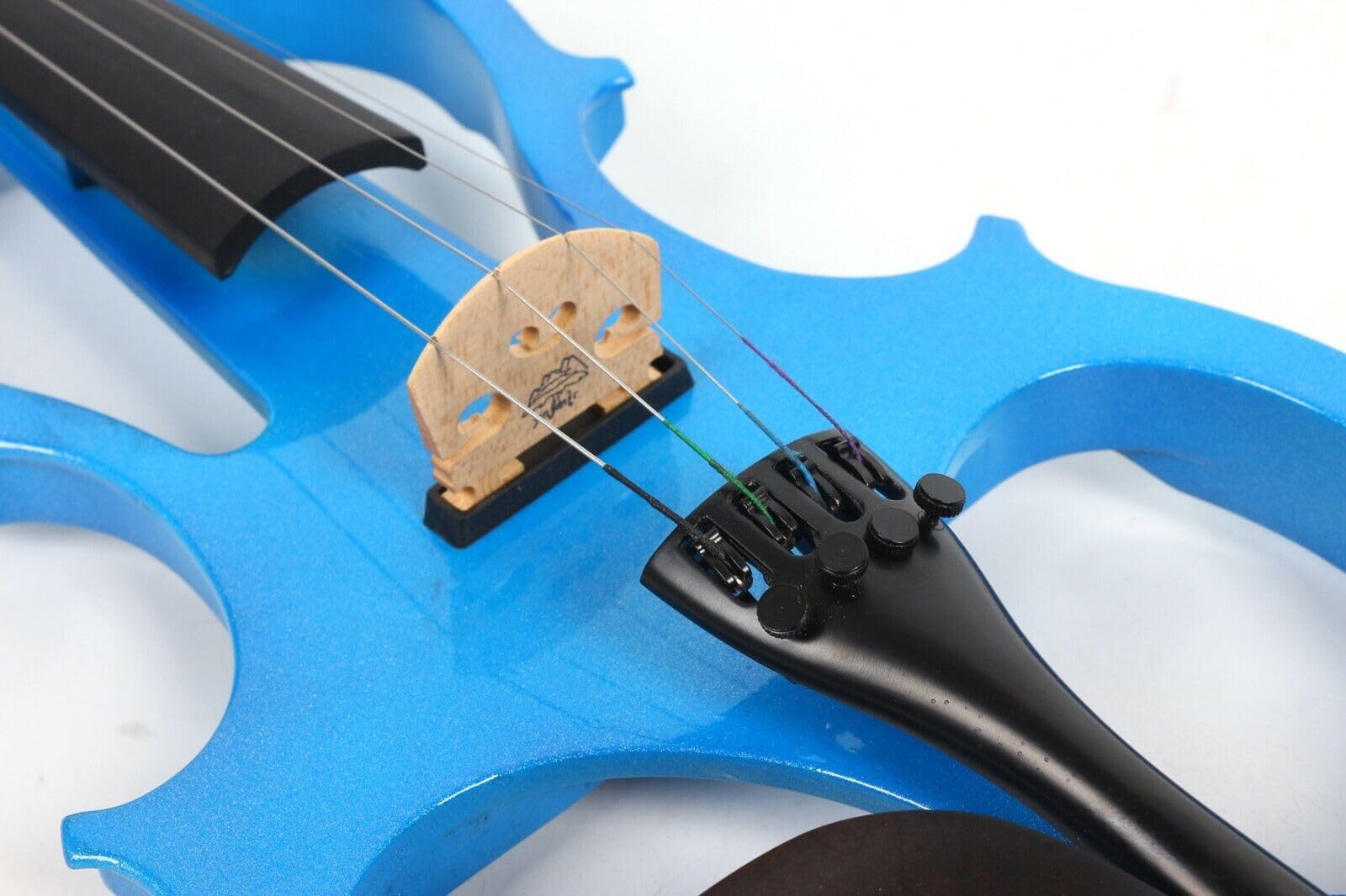 Violino Elettrico di Dimensioni Standard, Corpo in Legno massello, Accessori in Ebano, Kit per Violino Elettrico Silenzioso con Custodia, Archetto, Cavo per Principianti, Studenti e Adulti i