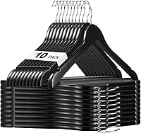 Vista 23 de HOUSE DAY - Juego de 10 perchas de madera blanca, percha de madera maciza con barra antideslizante, percha de abrigo de madera resistente