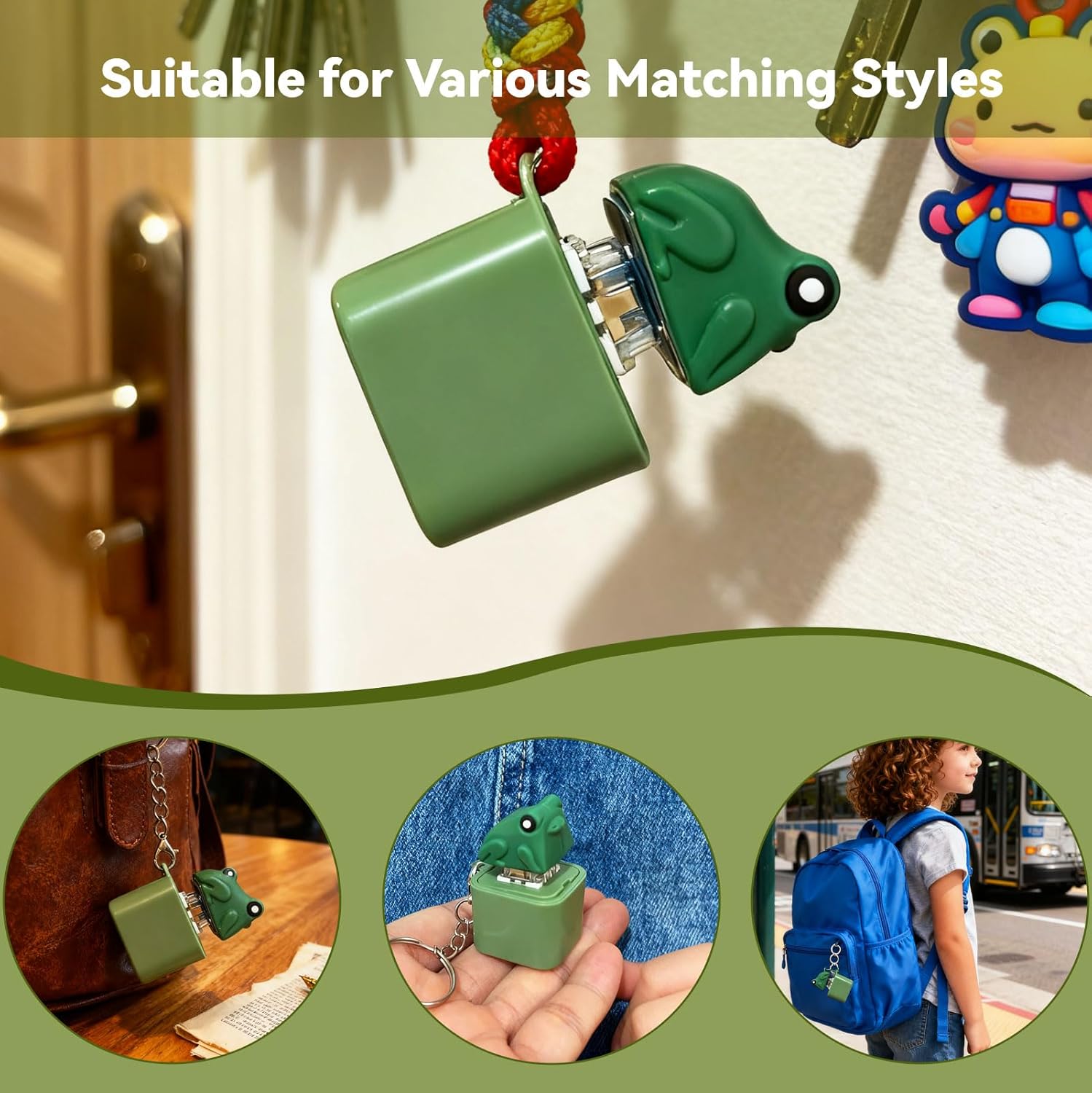 4 PACK Frog Croaking Fidget Toy, Frog Croaking Keychain With Sound LED lights, Rechargeable Keyboard Clicker For Stress Relief Anxiety Fun Gifts - Valentines Day Gift Easter Basket Stuffers for Kids