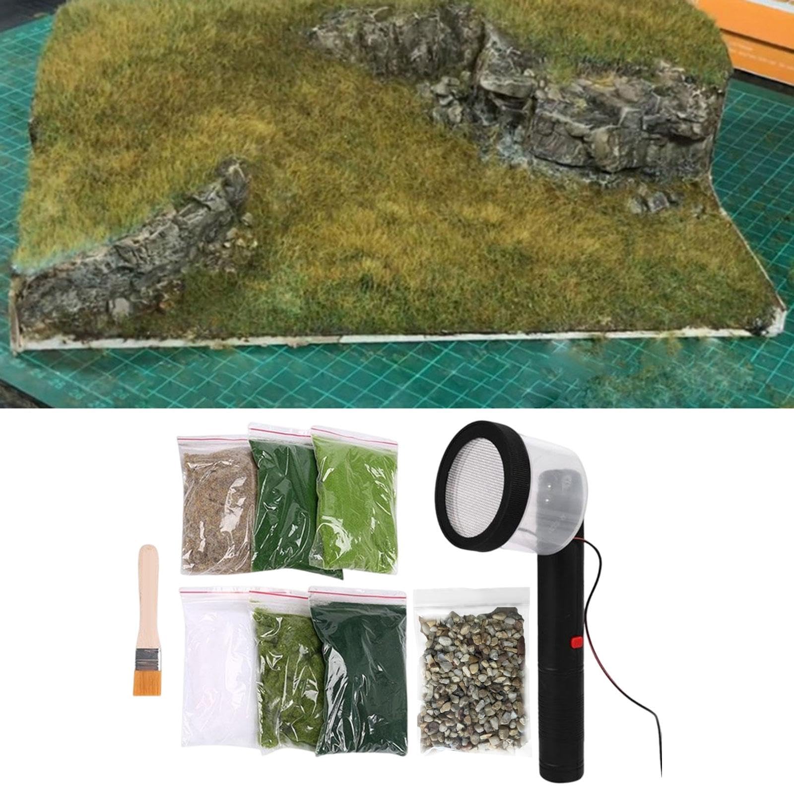 Fenteer Aplicador de Flocado de Césped Estático para Mesa de Arena, Micropaisaje de Jardín de Hadas