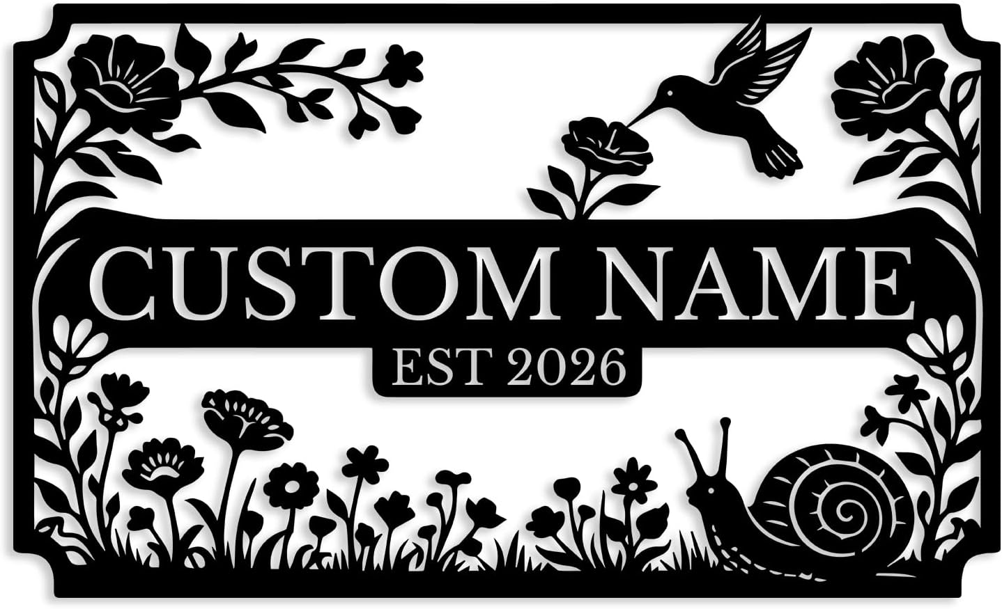 Custom Garden Metal Sign,Personalized Family Name Wall Art,Pool Garden Decor,Outdoor Yard Plaque,Rustic Farmhouse Sign,Patio Poolside Decor,Custom Address Sign (Style-1)