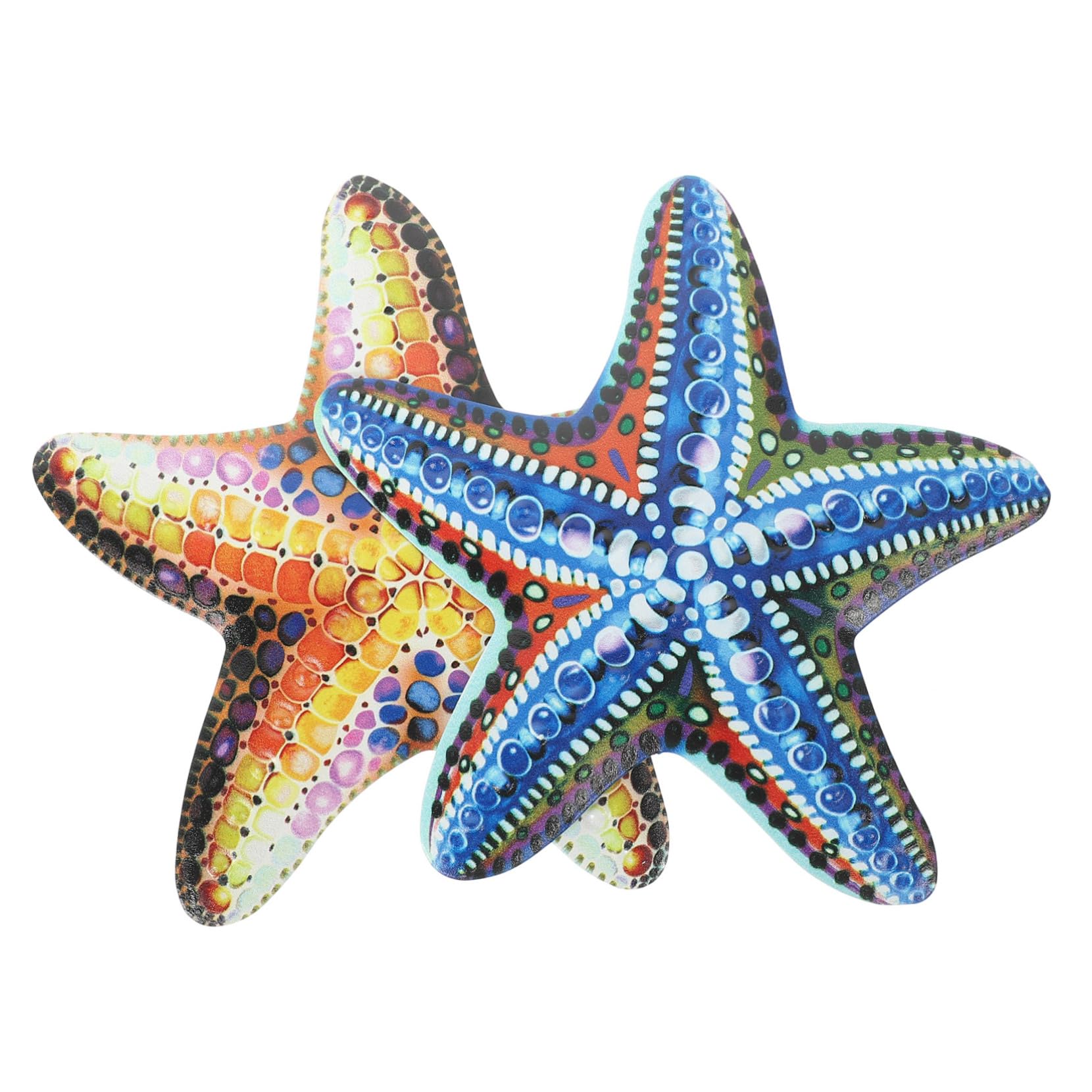 TOPPERFUN 2 Piezas escultura de pared de estrella de mar adornos de arte de pared de jardín decoración ornamento artesanías de jardín de metal esculturas de pared colgante 3d