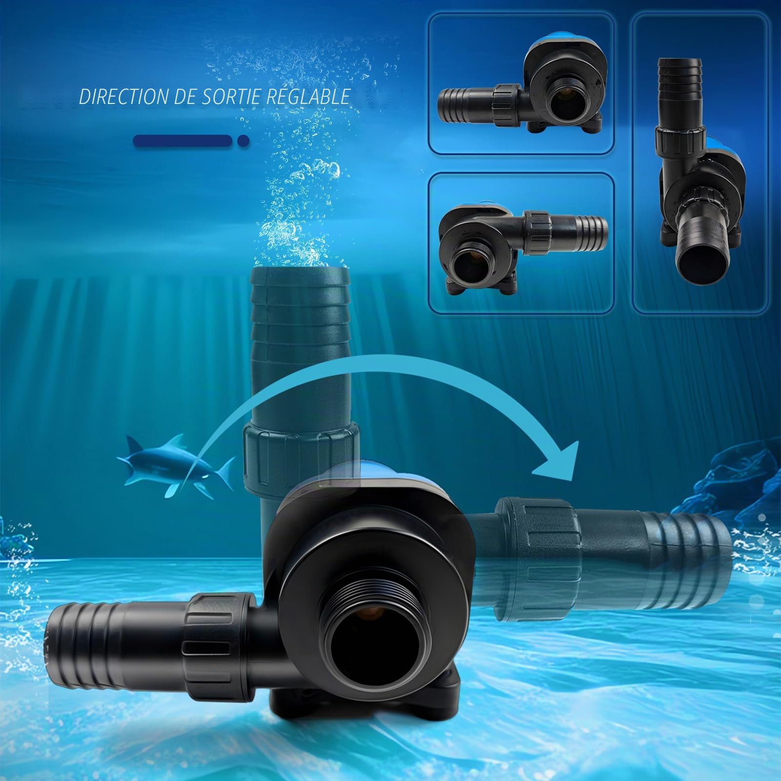 CONQUERALL CHS-3500 DC 24V DC 20W Pompe à eau à débit réglable 920GPH(US) 14.7FT Pompe à retour contrôlé Convient pour l'hydroponie, les aquariums, les étangs à koï, l'élevage de koï,