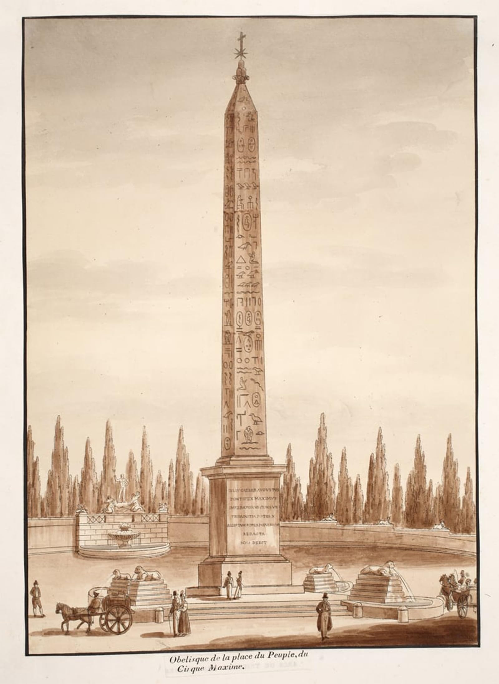 POSTERIIk Famous Print Pop Art Wall Art Graffiti the Piazza Del Popolo Obelisk by Agostino Tofanelli Art Prints for Home Decor 60x90cm