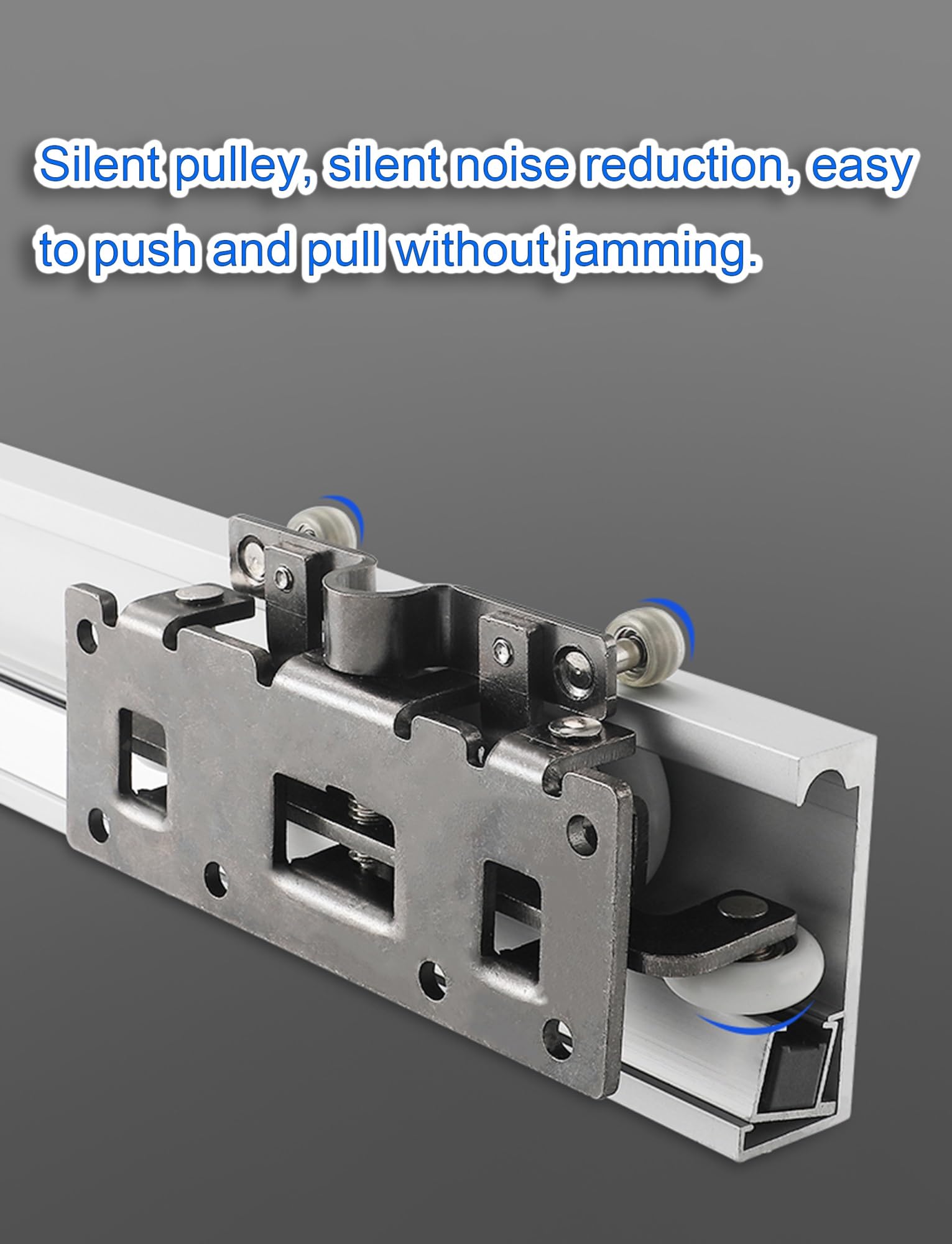 Binario per porta scorrevole, hardware a doppio binario per armadi in vetro/legno, funzionamento silenzioso, sistema di porte scorrevoli galleggianti da 180 cm per partizionamento senza soluzione di