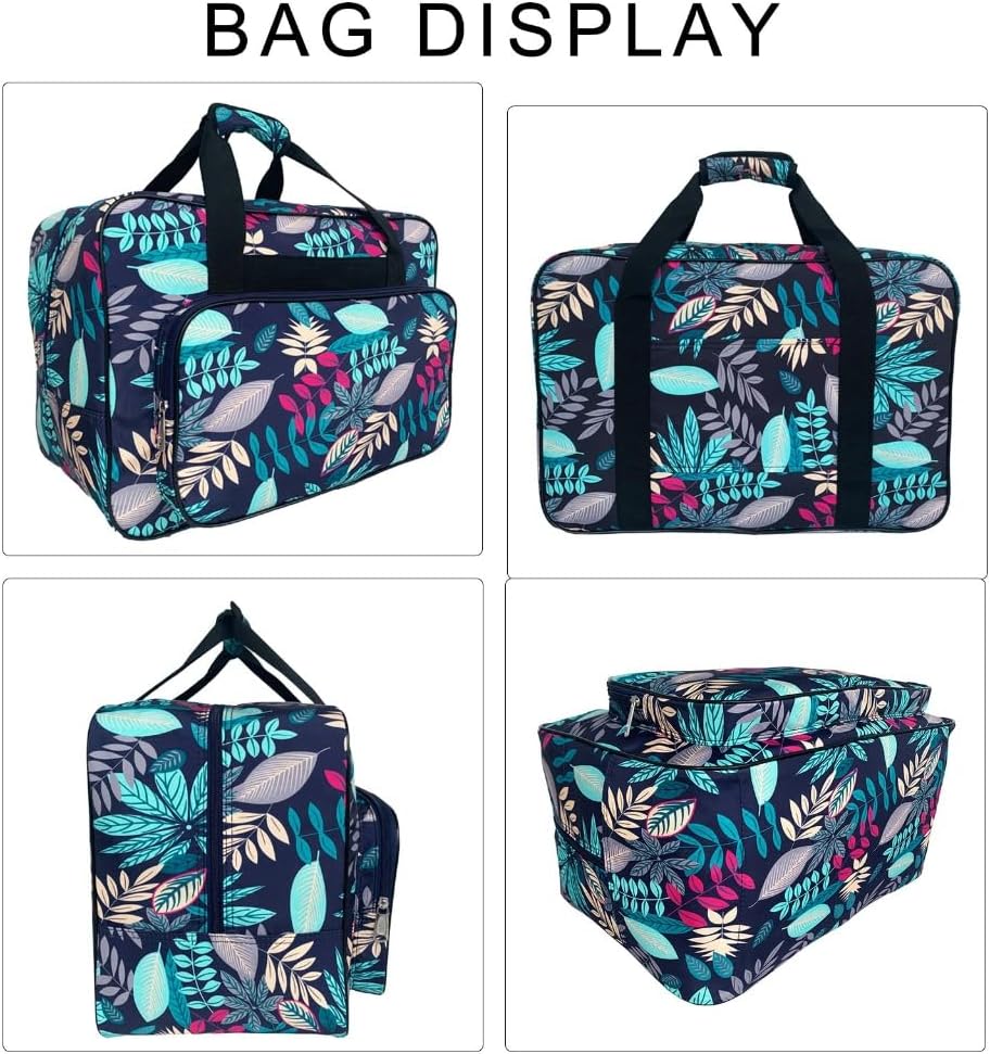 Portable Sewing Machine Storage Bag Sturdy Nylon Travel Pouches with Pockets for Accessories with Vibranting Color