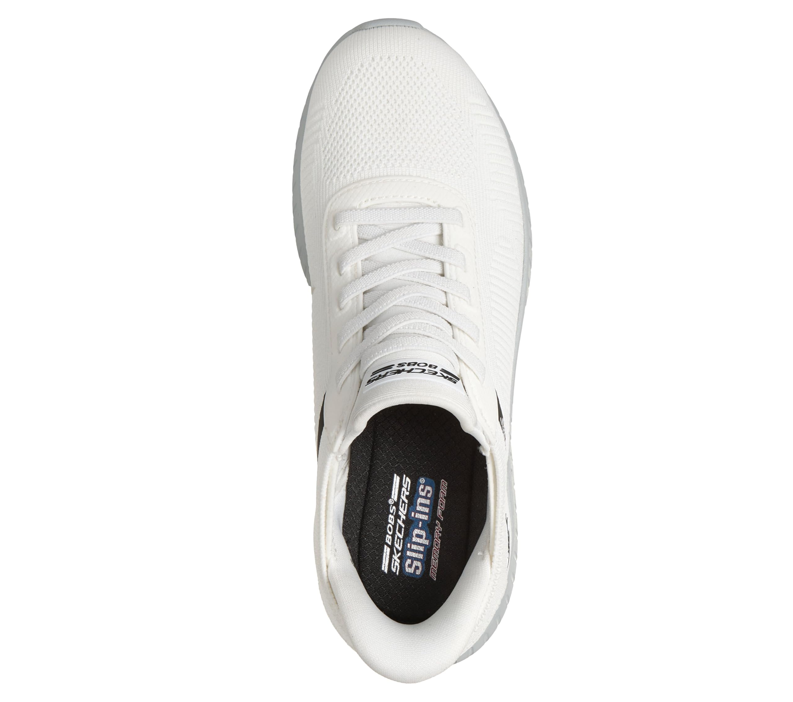Skechers - Zapatos de Manos Libres para Mujer: Bobs Sport Squad Chaos - Current Muse, Blanco/Gris., 8