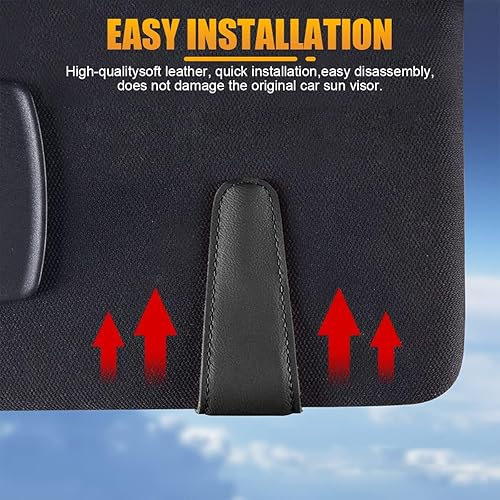 Miniatura 13 de AICEL Soportes para lentes de sol para visera solar de automóvil, soporte de cuero para colgar gafas, soporte magnético para lentes y clip