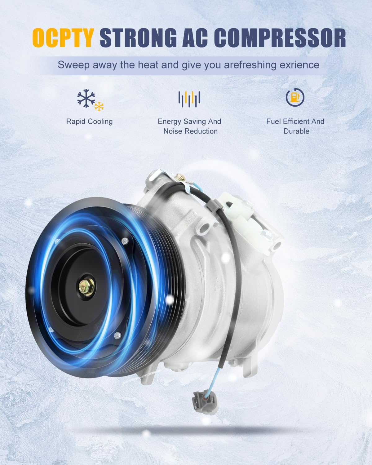 OCPTY AC Compressor for 2003 2004 2005 2006 2007-2011 for Honda Element 2.4L 38810PZDA00 639319 4711004 77372 78372 5511704 6511704 7511704 295775NH 2021505 2021505R 140202C 2021505AM