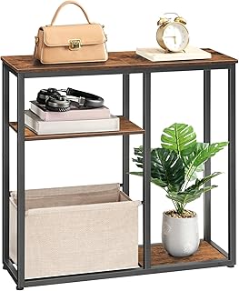 HOOBRO Narrow Console Table with Storage Basket, 29.5