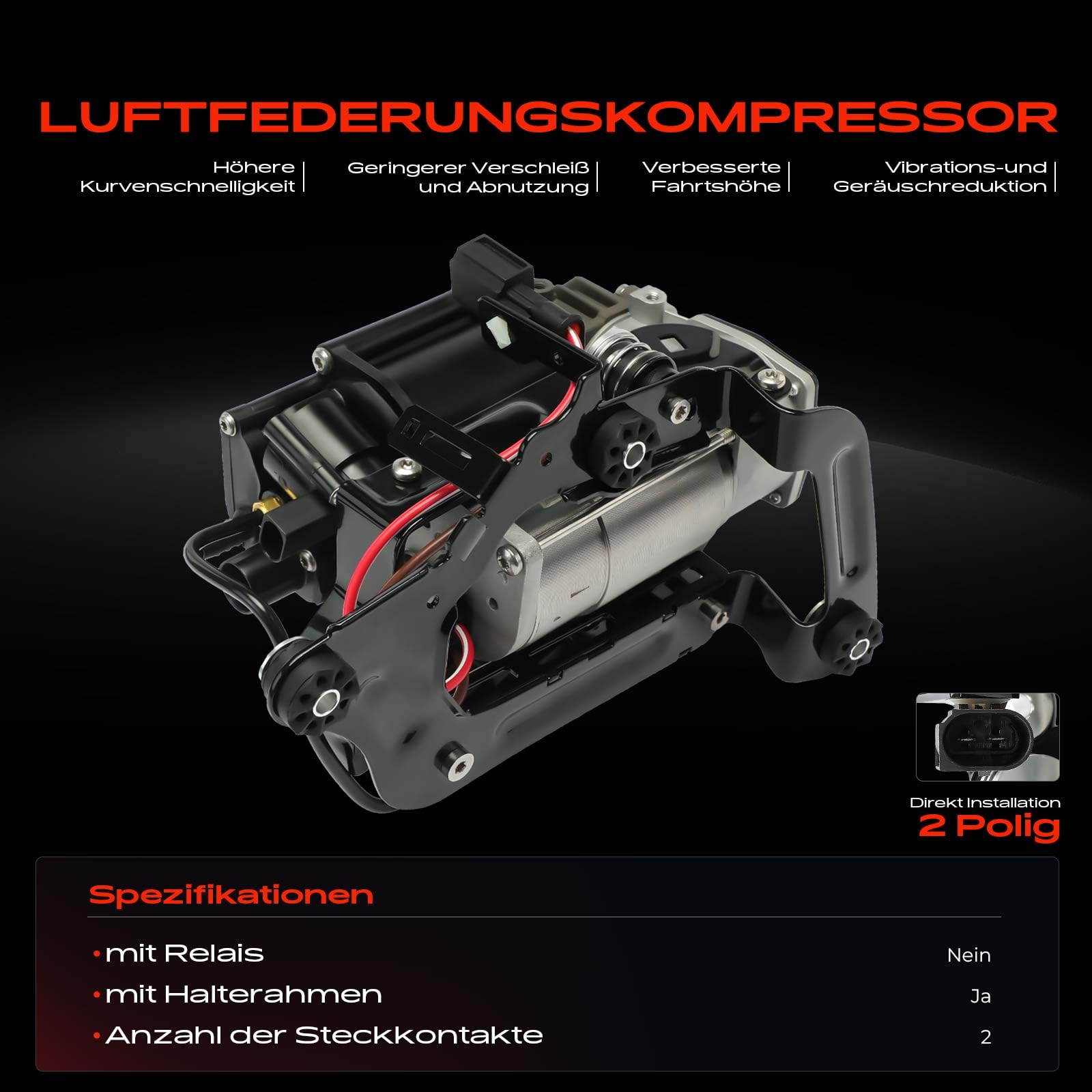 Frankberg Luftfederung Ventilblock Kompressor Ventil Kompatibel mit B5 Touring G31 BiTurbo 4.4L 2017-Heute 65 Touring Van G31 520 530 540 2.0L-3.0L 2017-Heute Replace# 37206886721