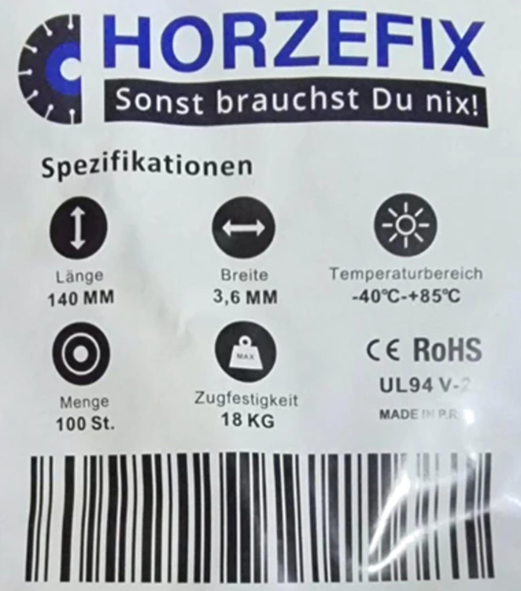 Kabelbinder Set 300 Stück schwarz/weiß/grau/grün 2,5 x100/3,6 x 140/4,8 x 200/4,8 x300 7,6 x 370 lang uv beständig und temperaturbeständig (weiß, 7,6 x 370 mm)