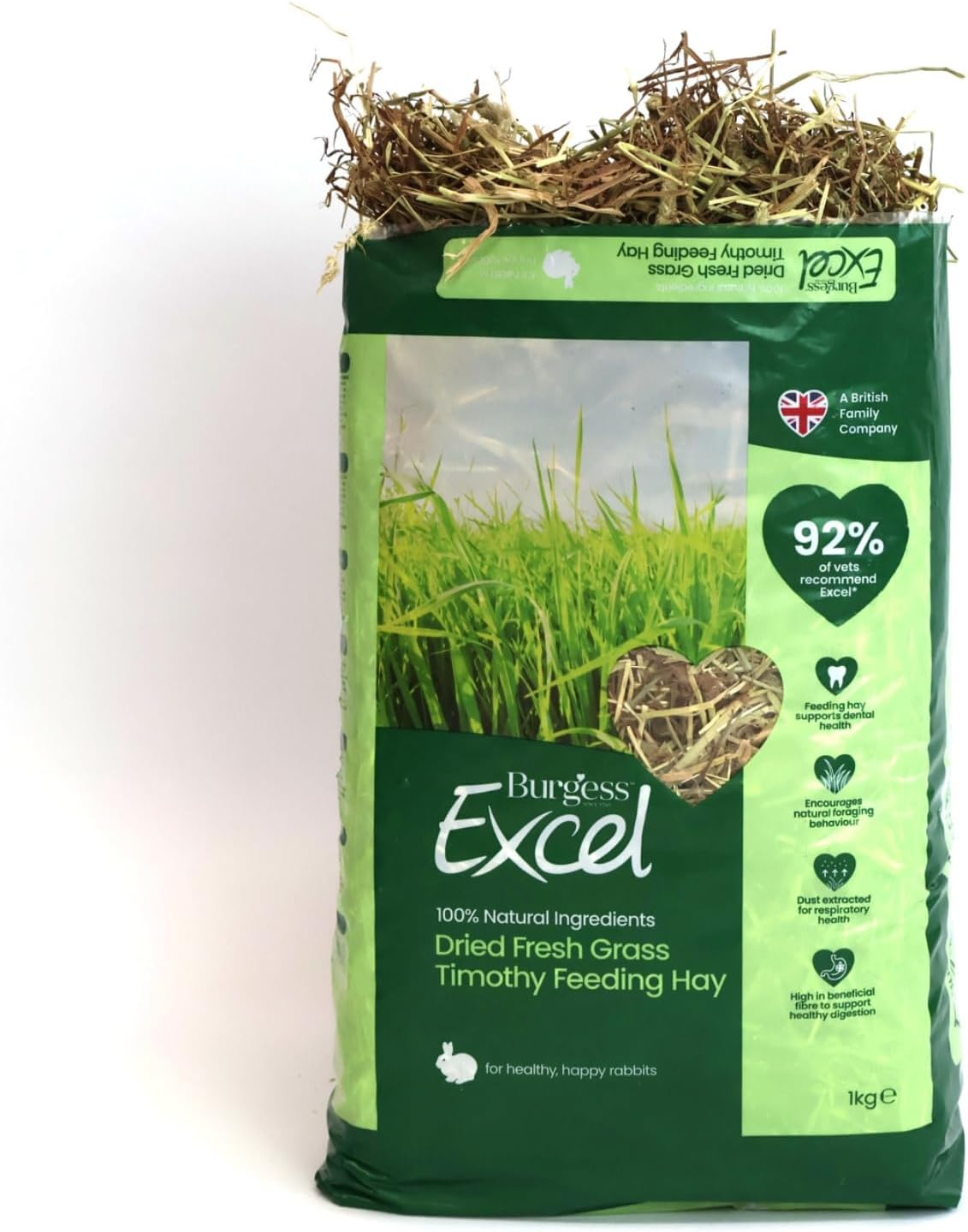 Burgess Excel Feeding Hay Dried Fresh Grass for Rabbits 1KG