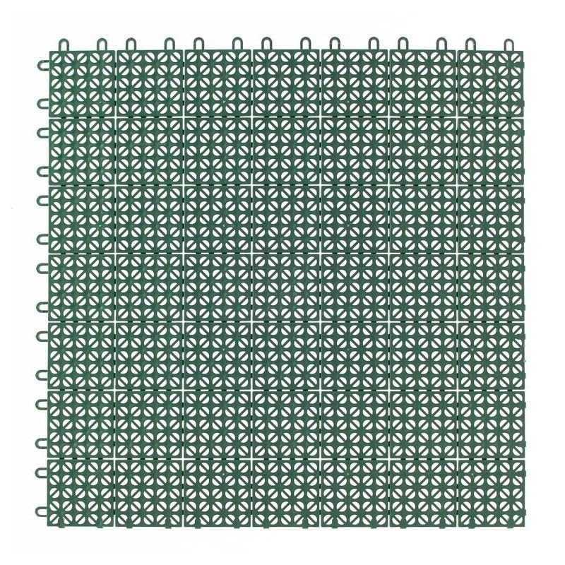 Piastrelle Ad Incastro Per Esterno 40x40cm - Materiale Riciclato WPC - Grigio/Antracite - Made In Italy