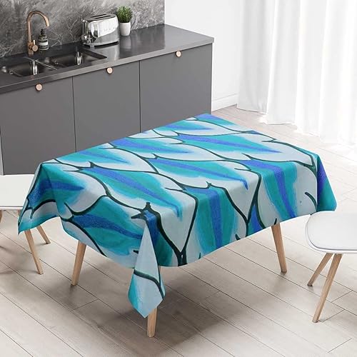 Manteles de mesa de la comida campestre de la pintura del otoño del azul cielo arruga resistente 60 x 60 pulgadas
