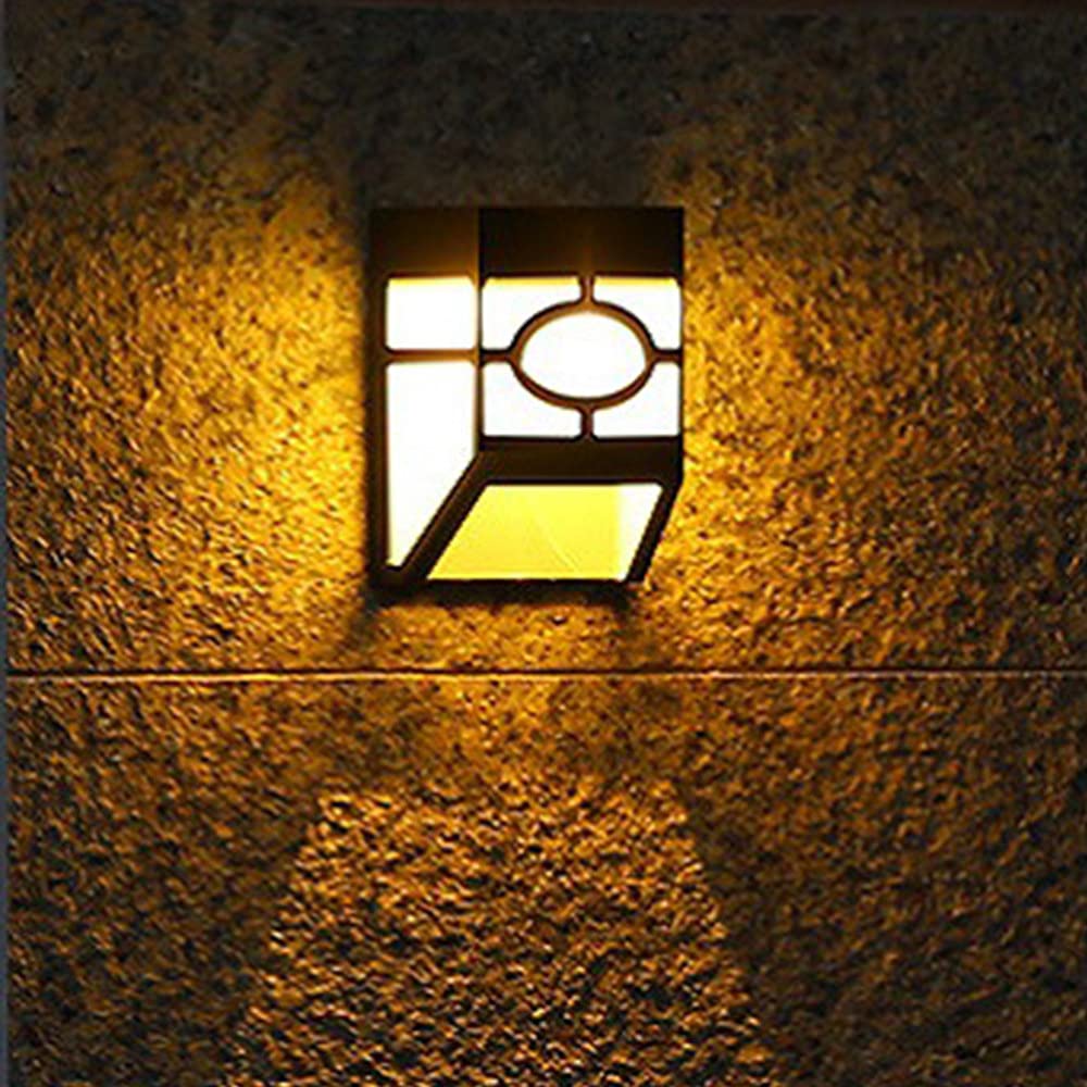 YNITJH Solar Wall Lights Outdoor,Solar Flame Fence Lights,2 Modes Solar Led Waterproof Lighting,for Deck,Fence,Patio,Front Door,Landscape,Yard and Driveway Path,Warm White/White Light,warmlight-4