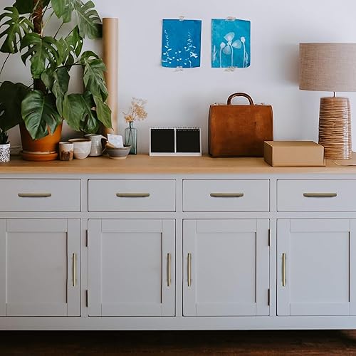 Miniatura 8 de Ravinte - 24 manijas de acero inoxidable para armario de cocina, 5 pulgadas de largo, agujero de 3 pulgadas, latón cepillado