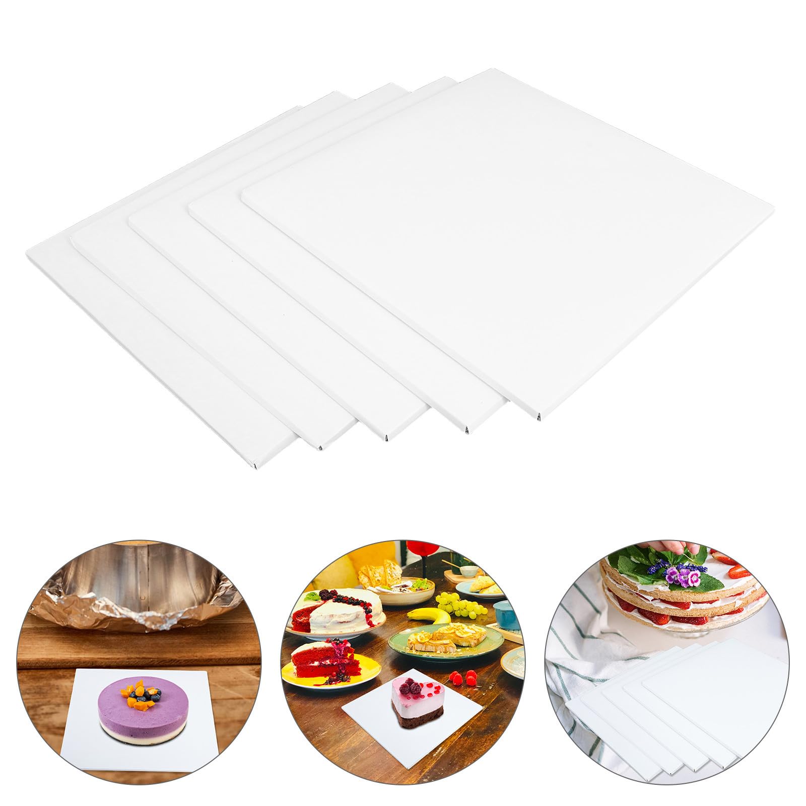 POPETPOP Lot de 10 Planches à Gâteau Blanches en Carton Épais, Support à Gâteau Solide et Élégant, pour Présentation et Display de Desserts et Gâteaux