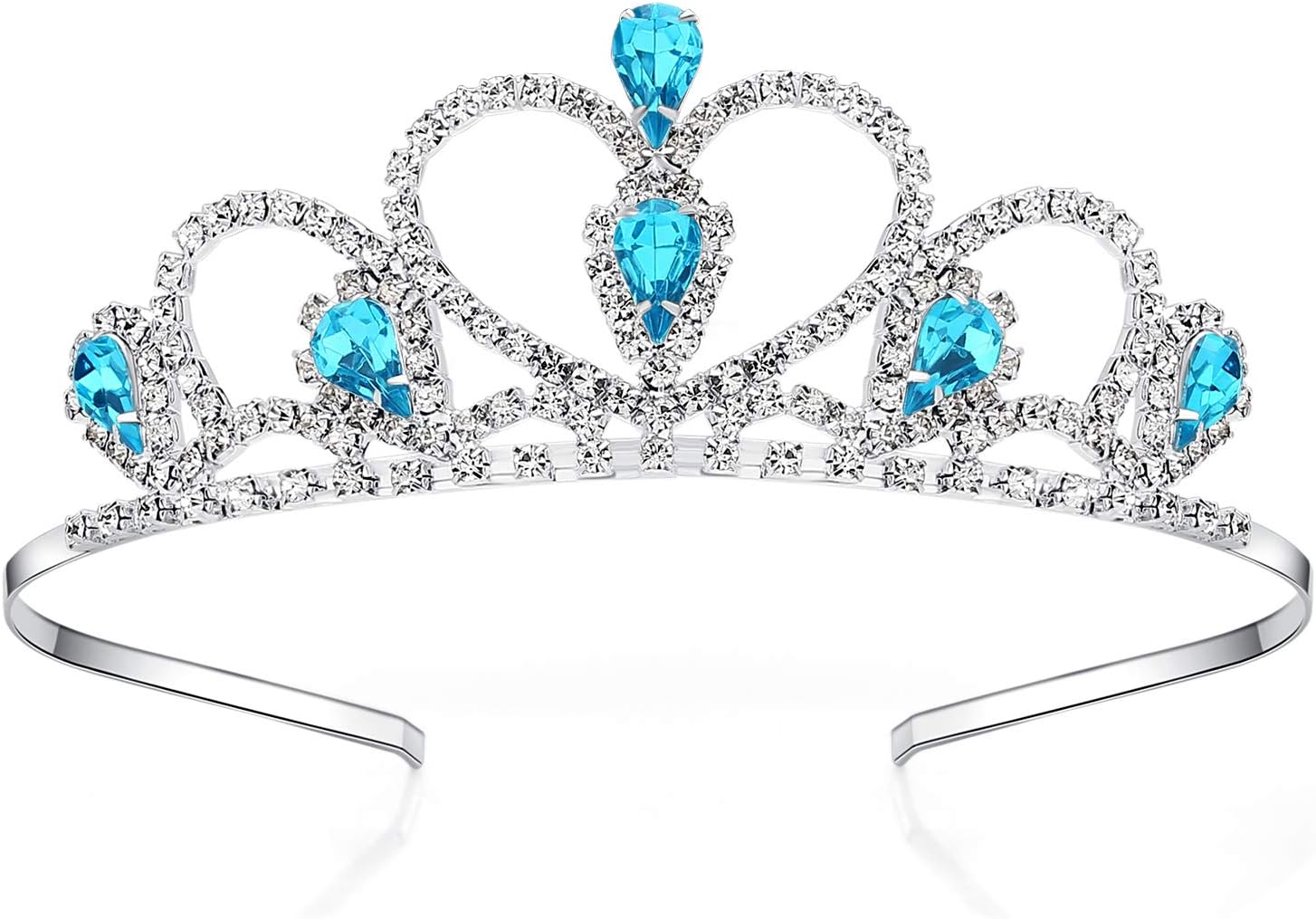 LovelyshopBunte Edelsteine Silber Strass Tiara/Krone fr kleines Mdchen in Halloween Geburtstag Prinzessin Party