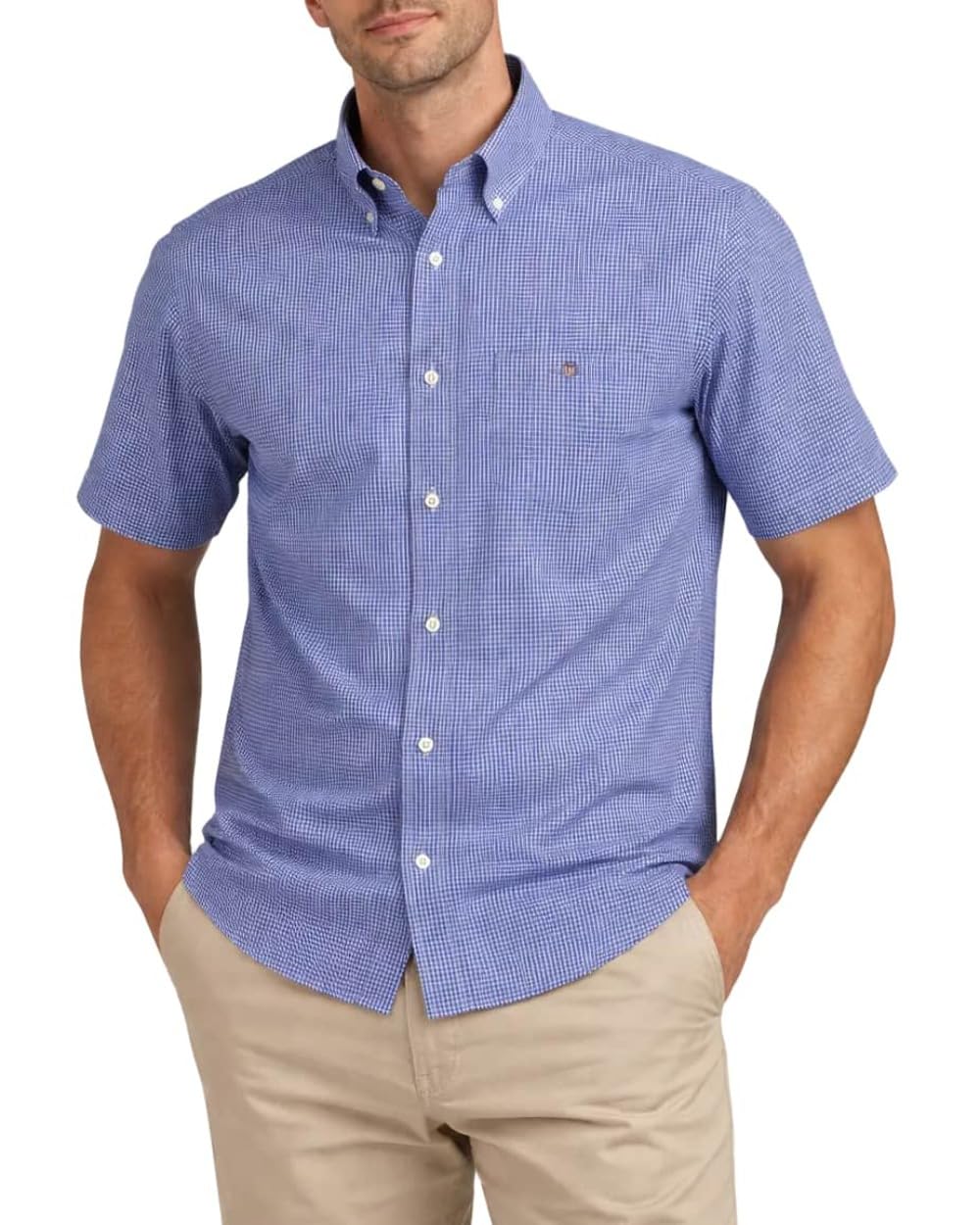 GANT REG Classic POPLIN GINGH SS Shirt