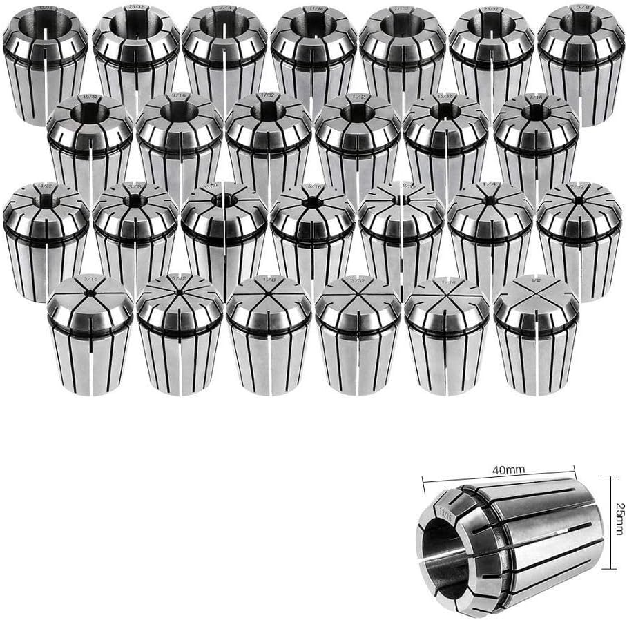 ER11 ER16 ER20 ER25 ER32 ER Precision Spring Collet Chuck 0.008mm For CNC Milling Tool Holder Engraving Machine Spindle Motor(ER25-3)