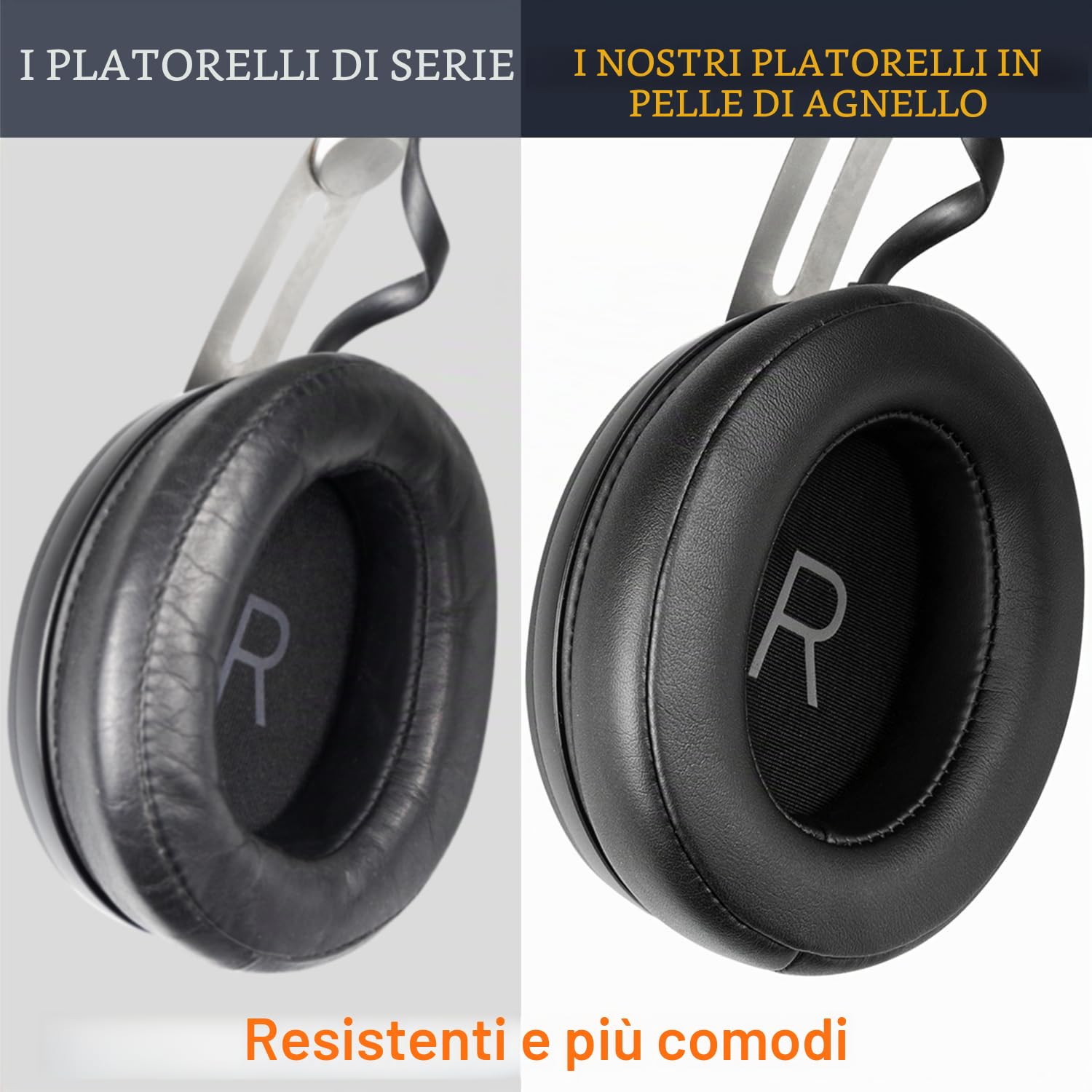SOULWIT Cuscinetti auricolari in pelle d’agnello di ricambio per Sennheiser Momentum 3, con cancellazione del rumore e cuscini morbidi di schiuma di memoria per un migliore isolamento acustico.