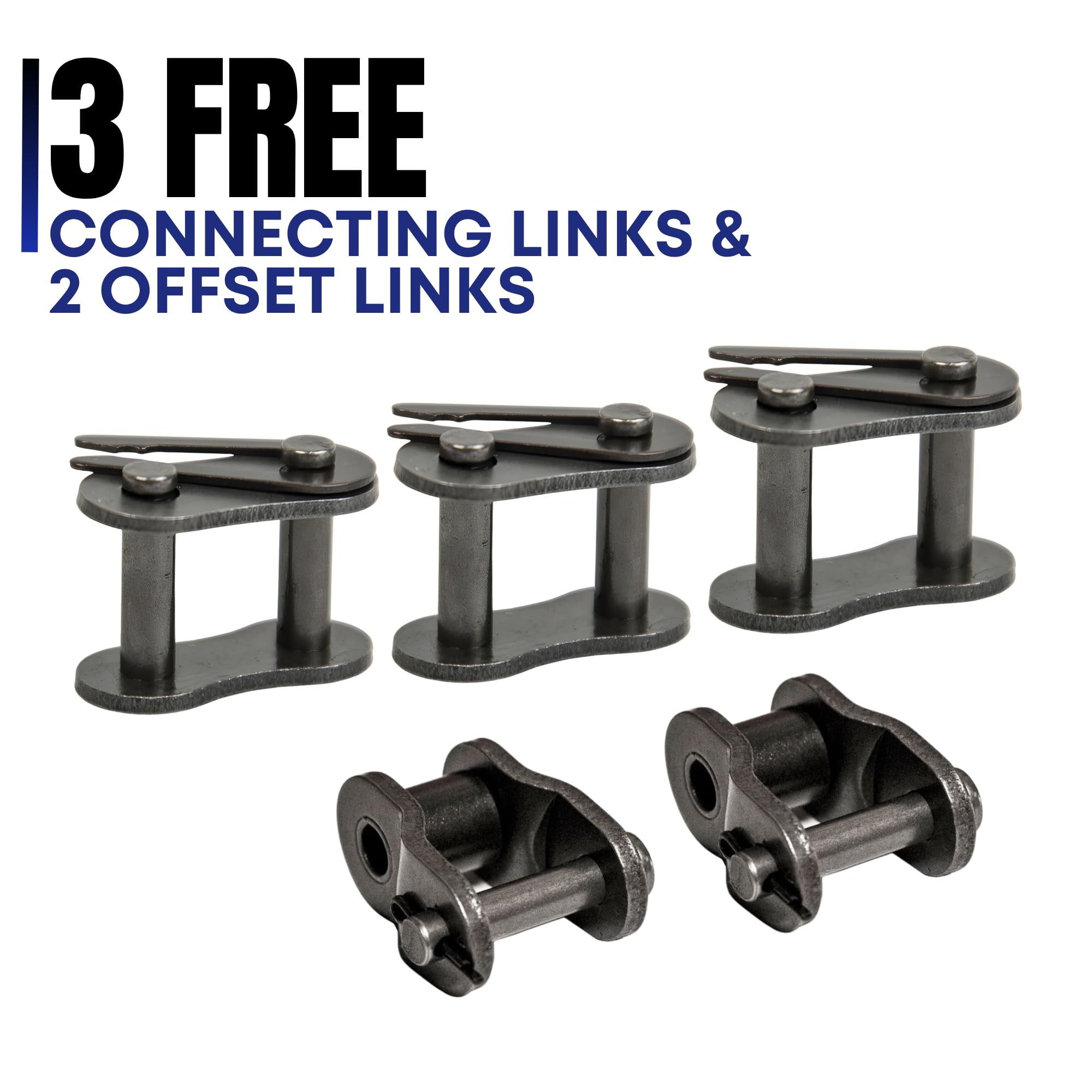 Jeremywell #40 Roller Chain 10FT with 3 Connecting Links and 2 Offset Links — Amazon image 2