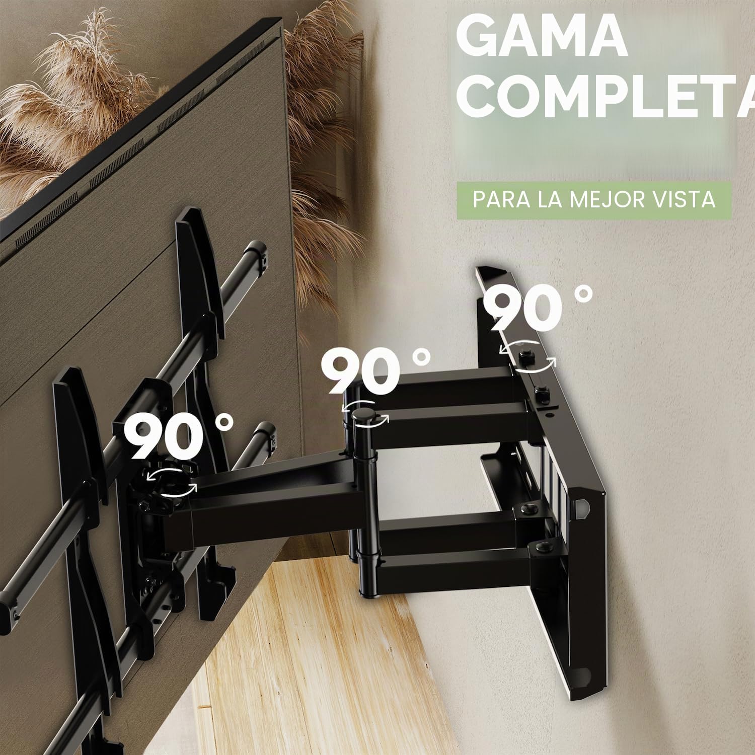 Soporte de Pared para TV 32-85 Pulgadas - Inclinación y Giratoria – MAX VESA 600x400mm - Ultra Delgado para Pantallas LED, LCD, Plasma y Curvadas - Capacidad de Carga Máx 60 kg