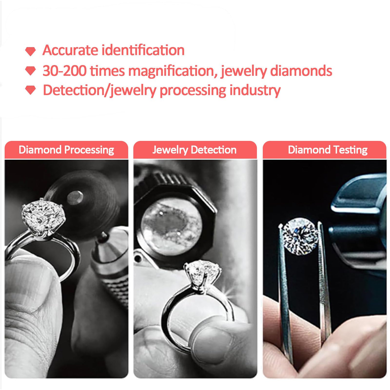 Microscopio digitale per diamanti, visualizzatore LCD bifacciale, kit microscopio biologico per grossisti, strumento di ispezione della cintura diamantata ad alta precisione