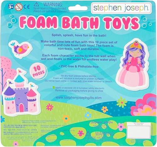 Miniatura 7 de Stephen Joseph, Juego de juguetes de 10 piezas de personaje de baño de espuma flotante, tiburón